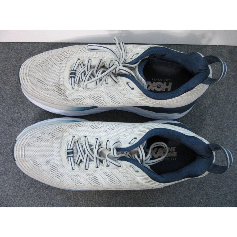 Hoka One One Bondi 6 Womens Size 7.5 Gray Blue Running Shoes Athletic FE1220B